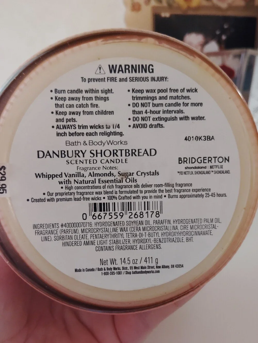Rare New Bath & Body Works Bridgerton Danbury Shortbread Candle +Wallflowers Set